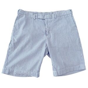 Polo Ralph Lauren Seersucker Striped Chino Shorts Blue White size 34
